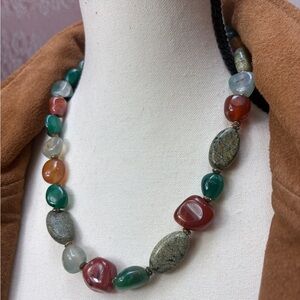Chunky Mixed Stone Statement Necklace